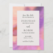 Elegante, lebendige Wüste Sunset Moderne Hochzeit Save The Date (Vorderseite)