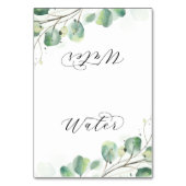 Elegante Lebensmittel-Buffet-Labels für Grünpflanz Tischnummer (Vorderseite)