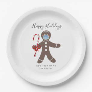Elegante Lebkuchen Mann Tragemaske Pappteller