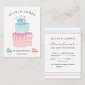 Elegante Leckereien Kuchenkuchen und Bäckerei Visitenkarte (Vorne/Hinten)