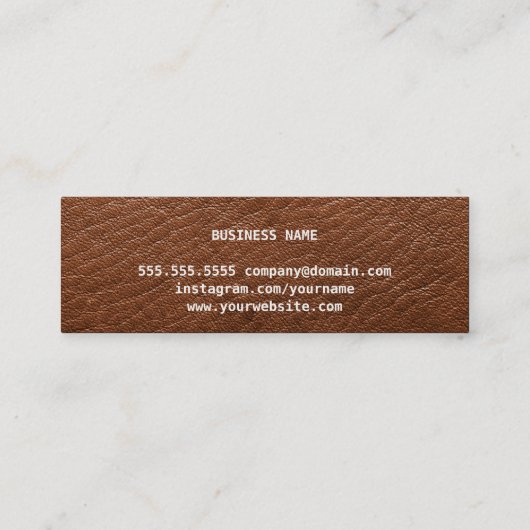 Elegante Leder moderne Mini-Visitenkarte Mini Visitenkarte (Rückseite)