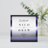 Elegante Ledero Pride-Hochzeit Save The Date (Stehend Vorderseite)