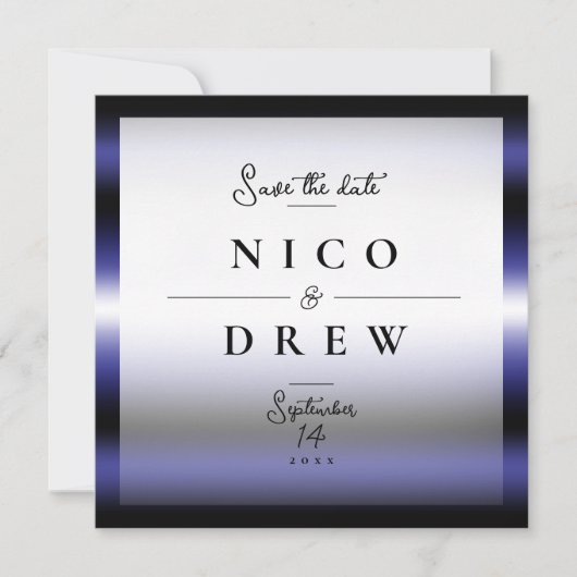 Elegante Ledero Pride-Hochzeit Save The Date (Vorderseite)