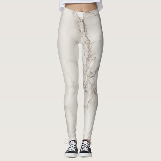 Elegante Leggings aus weißem Marmor (Vorderseite)