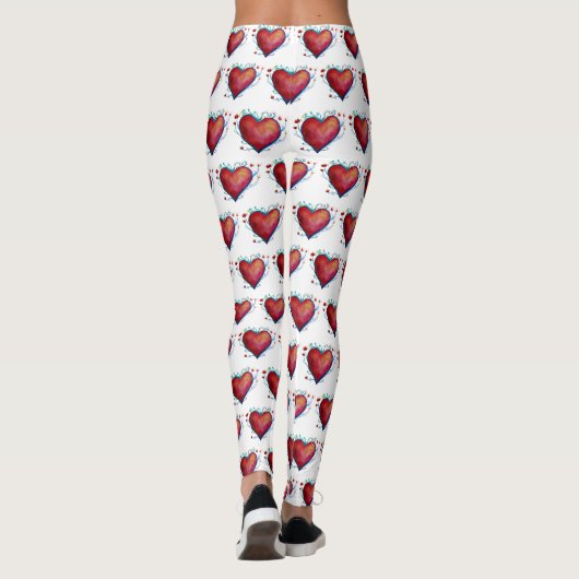 Elegante Leggings für Rote Herzen (Rückseite)