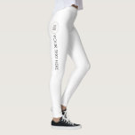 Elegante Leggings Hinzufügen eines neuen Namens-Te<br><div class="desc">Fügen Sie Ihr Logo für den Textnamen moderne,  elegante Template-weiße Leggings.</div>