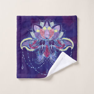 Elegante leichte lila   Lotos-/Lilien-Blume Badhandtuch Set