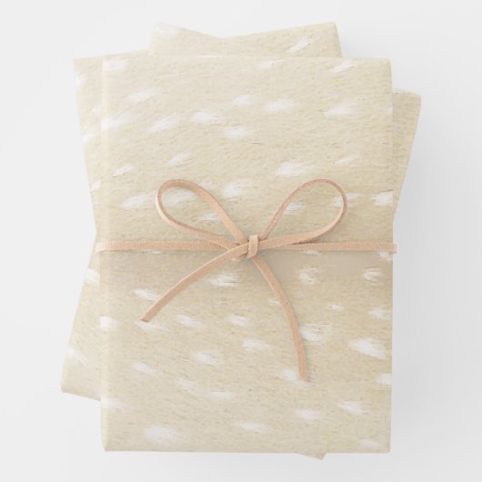 Elegante leichte Taupe Gepunktete Blumenblätter Geschenkpapier Set (Beispiel)