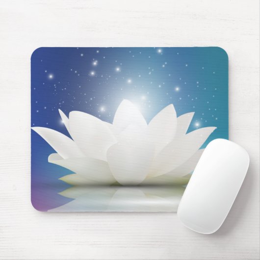 Elegante leichte weißer Lotos-/Lilien-Blume Mousepad (Mit Mouse)
