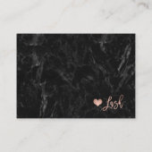 Elegante Leinen nach der Pflege Rose Gold schwarze Visitenkarte (Rückseite)