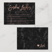 Elegante Leinen nach der Pflege Rose Gold schwarze Visitenkarte (Vorne/Hinten)