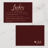 Elegante Leinen nach der Pflege Rose Goldburgund Visitenkarte (Vorne/Hinten)