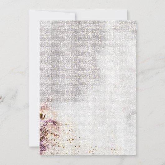 Elegante Leinwand mit Aquarellfarben Einladung (Rückseite)