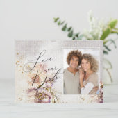Elegante Leinwand mit Aquarellfarben Save The Date (Stehend Vorderseite)