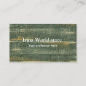 Elegante Leinwand Schlaganfall Grün und Gold Visitenkarte (Vorderseite)