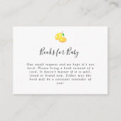 Elegante Lemon Baby Shower Book Request Card Begleitkarte (Vorderseite)