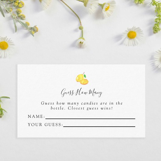 Elegante Lemon Babydusche schätzt die Anzahl der K Begleitkarte