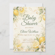 Elegante Lemon Botanical Baby Shower