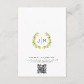 Elegante Lemon Botanische Hochzeitsdetails Begleitkarte (Rückseite)
