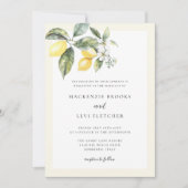 Elegante Lemon Butter Gelbe Naturhochzeit Einladung (Vorderseite)
