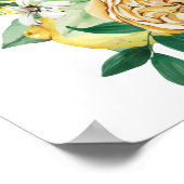 Elegante Lemon Floral Geometric Wedding Willkommen Poster (Ecke)
