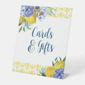 Elegante Lemon Floral Wedding Cards & Gifts Sockelschild (Vorderseite)