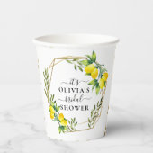 Elegante Lemon Geometric Brautparty Paper Cups Pappbecher (Vorderseite)