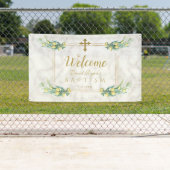 Elegante Lemon Marmorboy Taufe Begrüßungszeichen Banner (Insitu)