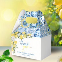 Elegante Lemon Mediterranean Baby Shower Favor Box