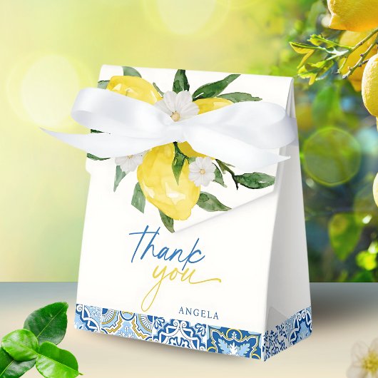Elegante Lemon Mediterranean Baby Shower Favor Box Geschenkschachtel