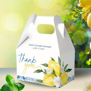 Elegante Lemon Mediterranean Baby Shower Favor Box Geschenkschachtel