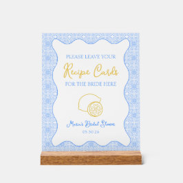 Elegante Lemon Rezept Karte Signieren für Brautpar Acrylschild