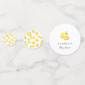 Elegante Lemon Theme Baby Dusche Minimal Modernste Konfetti (Vorderseiten)