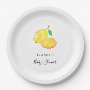 Elegante Lemon Theme Baby Dusche Minimal Modernste Pappteller
