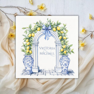Elegante Lemon Topiary Arch Wedding Serviette