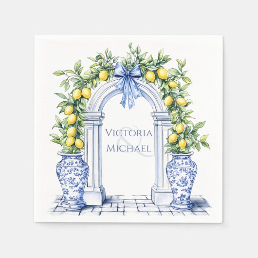 Elegante Lemon Topiary Arch Wedding Serviette (Vorderseite)