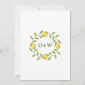 Elegante Lemon Watercolor Grüne Partnerschaft Einladung (Rückseite)
