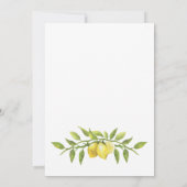 Elegante Lemon Watercolor Grüne Partnerschaft Einladung (Rückseite)