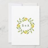 Elegante Lemon Watercolor Grüne Partnerschaft Einladung (Rückseite)