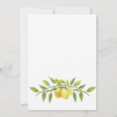 Elegante Lemon Watercolor Grüne Partnerschaft Einladung (Rückseite)