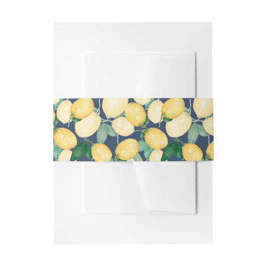 Elegante Lemons auf der Marine Einladungsbanderole (Vorderseite Beispiel)
