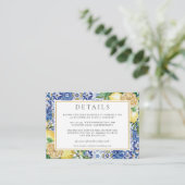 Elegante Lemons florales Mosaik für Hochzeiten Det Begleitkarte (Stehend Vorderseite)