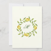 Elegante Lemons Greenery Chic Graduation Party Einladung (Rückseite)
