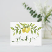 Elegante Lemons Watercolor Floral Wedding Vielen D Postkarte (Stehend Vorderseite)