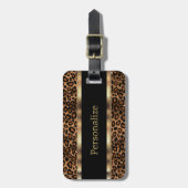 Elegante Leopard Animal Print | DIY Text Gepäckanhänger (Vorderseite vertikal)