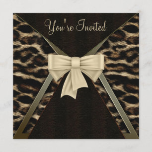 Elegante Leopard Frauen Geburtstagsparty Einladung