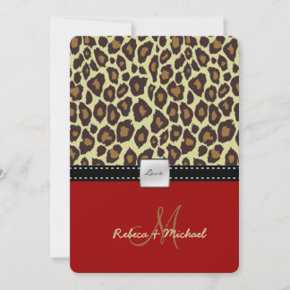 Elegante Leopard Hochzeit Einladung