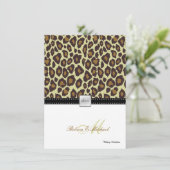 Elegante Leopard Hochzeit Einladung (Stehend Vorderseite)