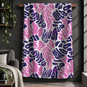 Elegante Leopard Magenta Pink Purpur Decke Deko Sherpadecke