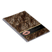Elegante Leopard Muster Glitzer Lips Notizblock (Rechte Seite)